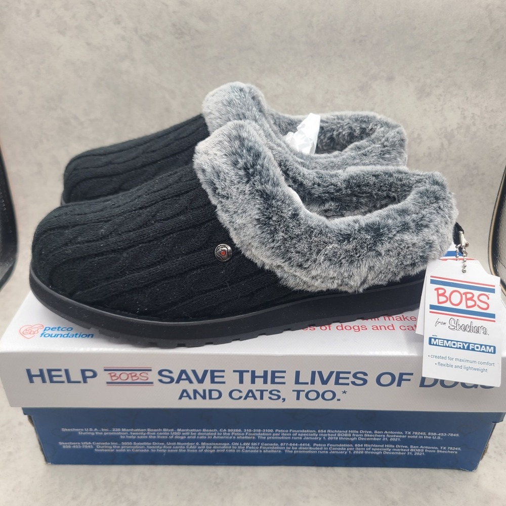 Skechers Bobs Keepsakes Lite Women's Slip On Shoes Size 9.5 Black Memory Foam